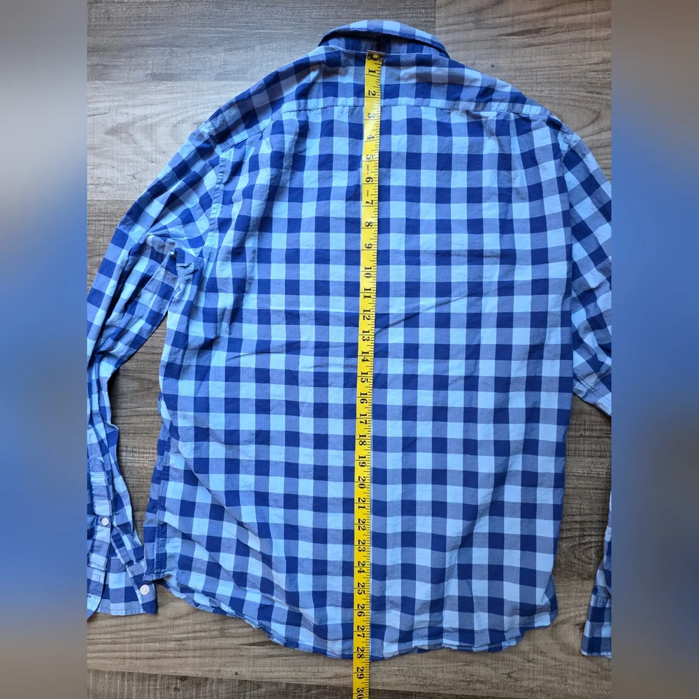 J. Crew Men’s Blue Gingham Button-Down Shirt